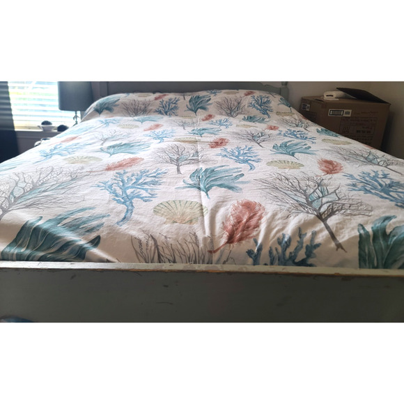 Pottery Barn Del Mar Cotton Coastal Percale Duvet Cover Full/Queen - Picture 5 of 10